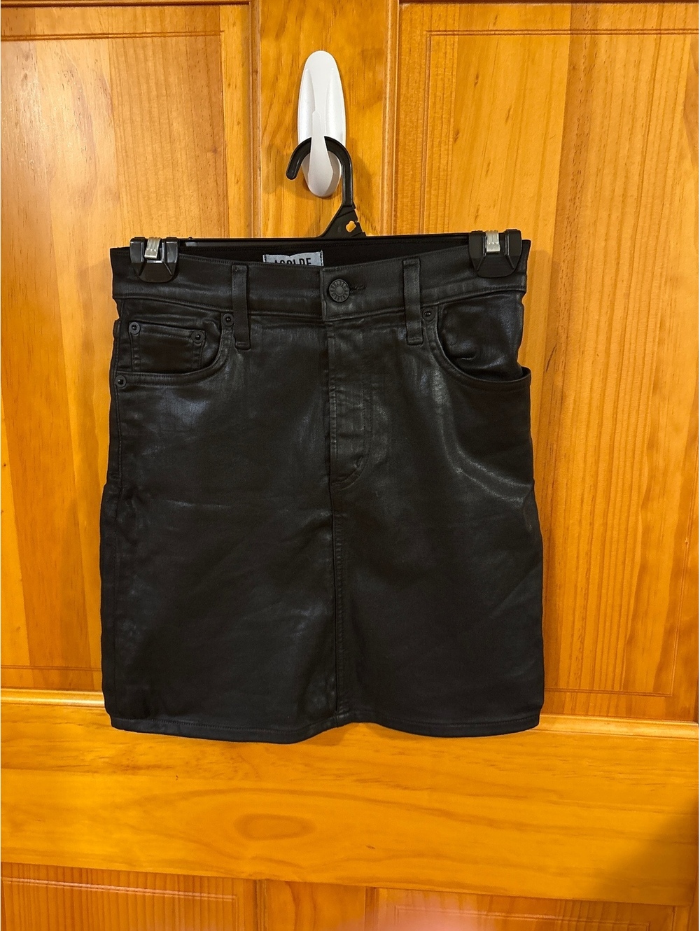 Moto Streetwear Indie Sleeze Fall Grunge Agolde Liv Leather Skirt Size 24